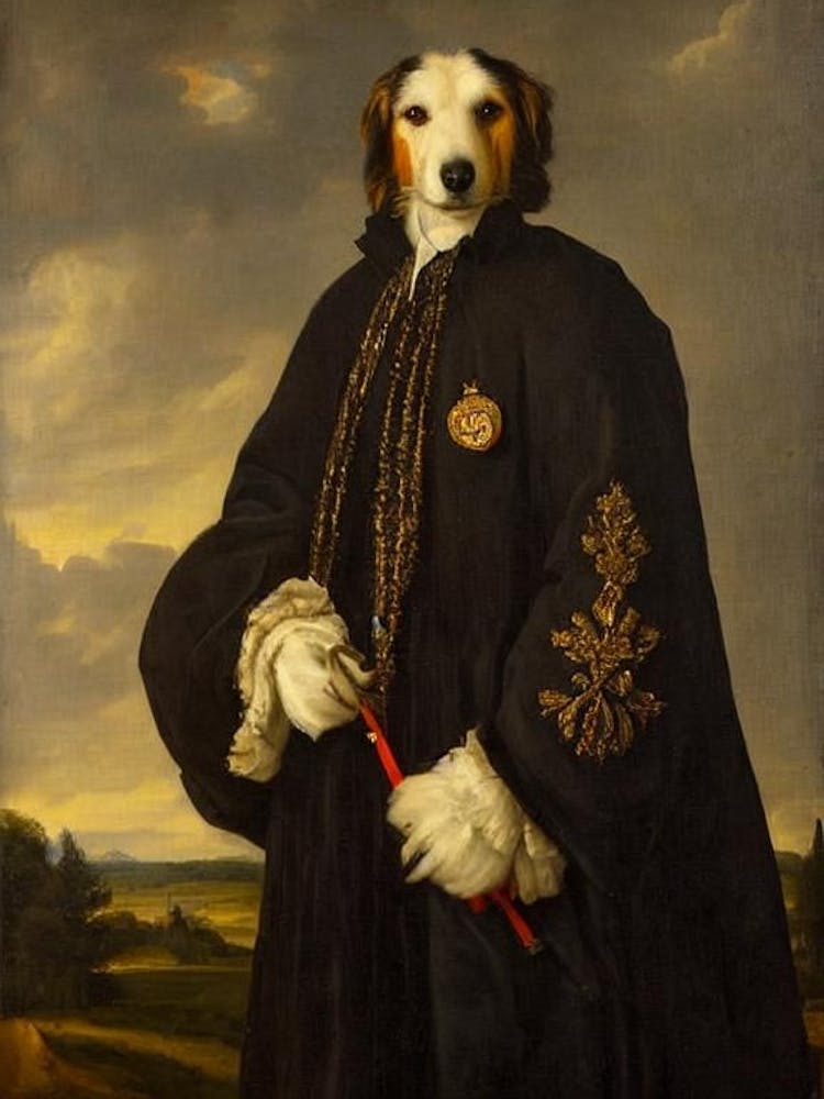 Polish Lowland Sheepdog Renaissance-Porträt Ölgemälde