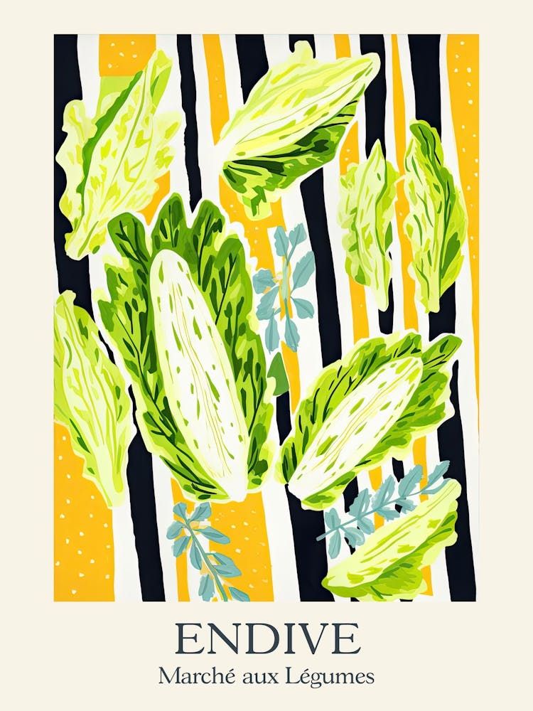 Marche Aux Legumes Endive Summer Illustration 8