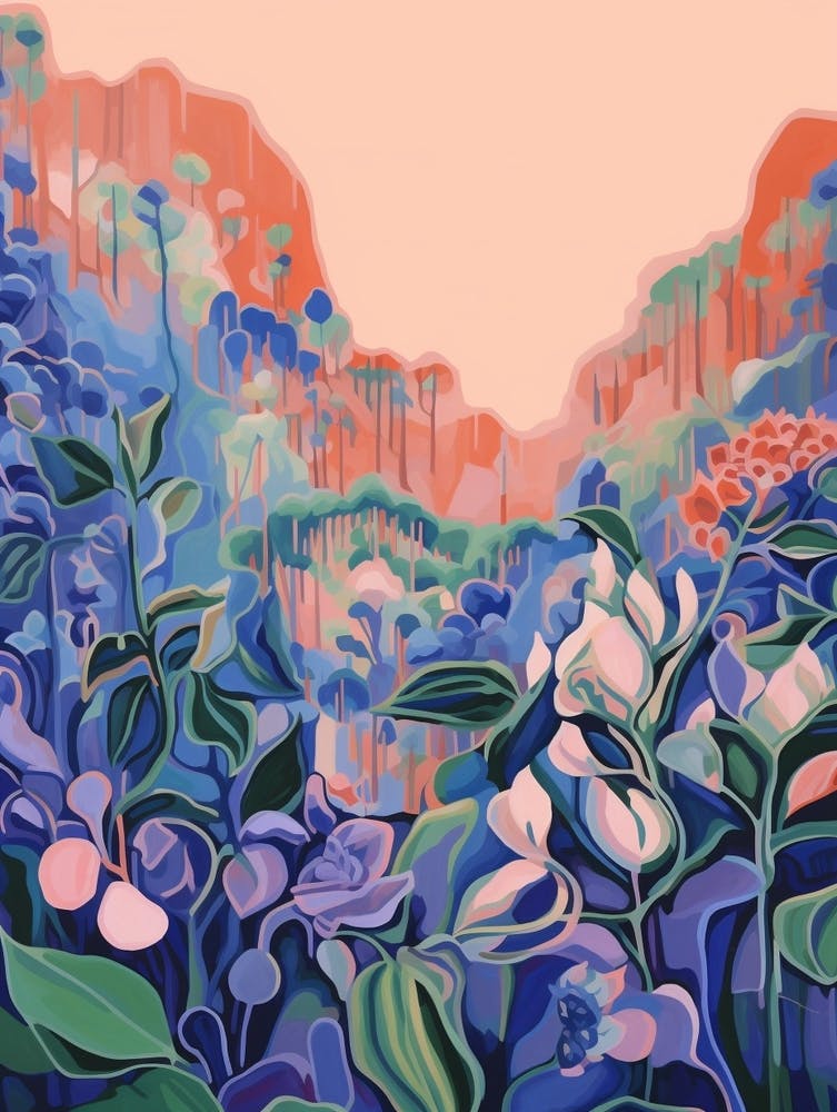 Boho Wildflower Painting Virginia Bluebells 1