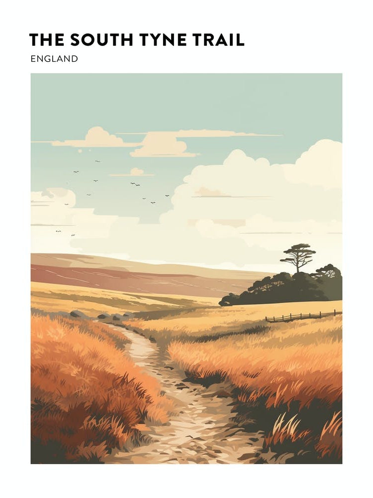 The South Tyne Trail England 4 Hiking Trail Landscape Poster