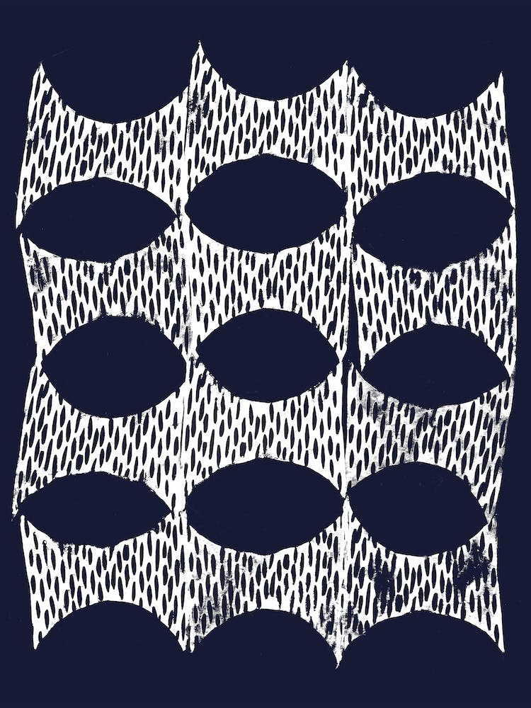 Arches Block Print In Navy