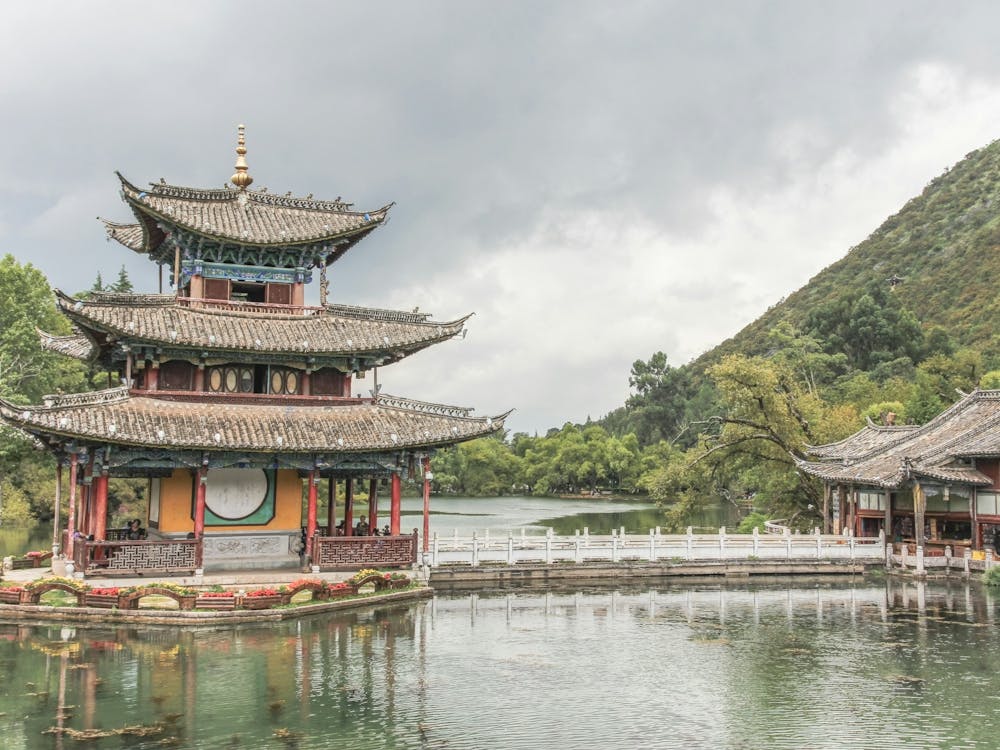 Traditional Chinese architecture in Lijiang in Yunnan