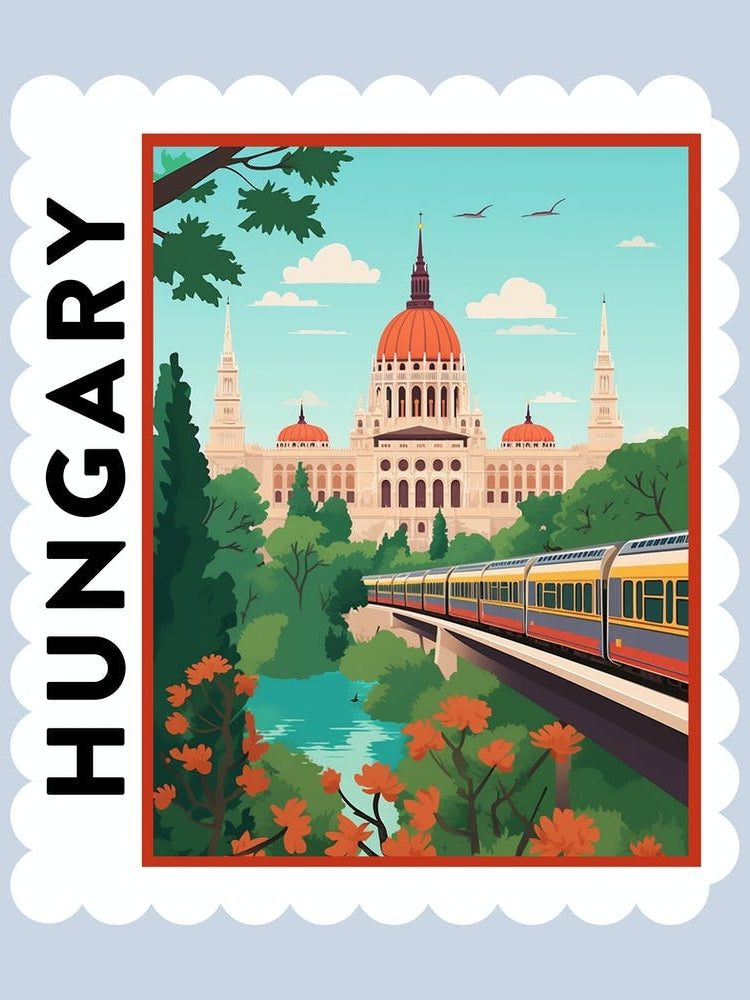 Hungary 3 Travel Stamp Poster