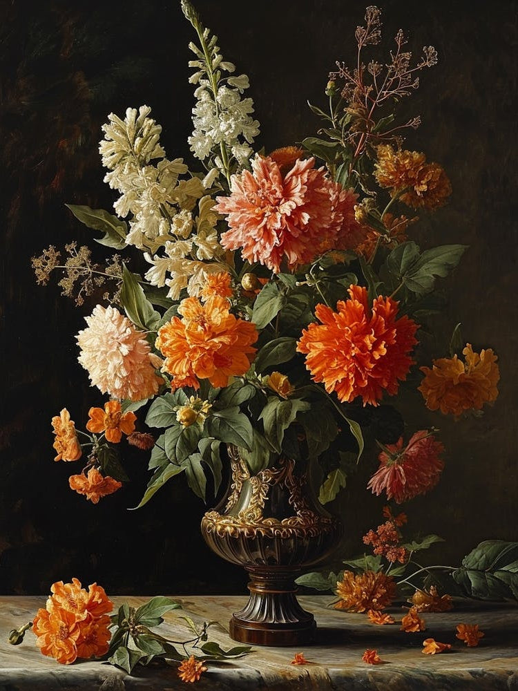 Baroque Floral Still Life Celosia 3