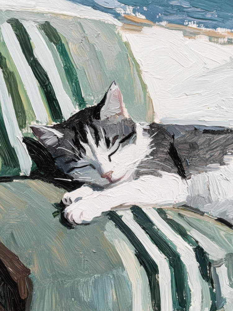 Cat Sleeping On A Chair