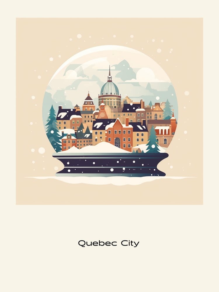 Quebec City Canada 3 Snowglobe Poster