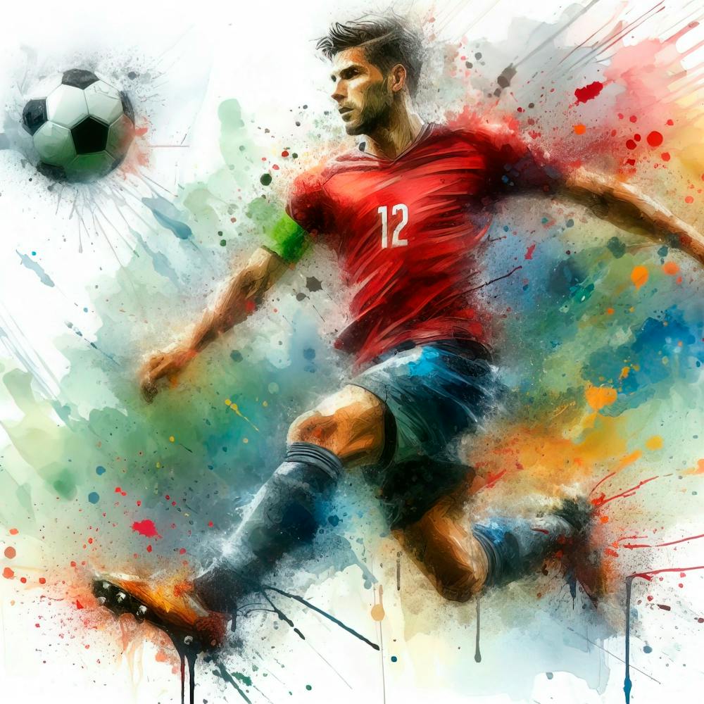 Soccer Player Kicking The Ball 4