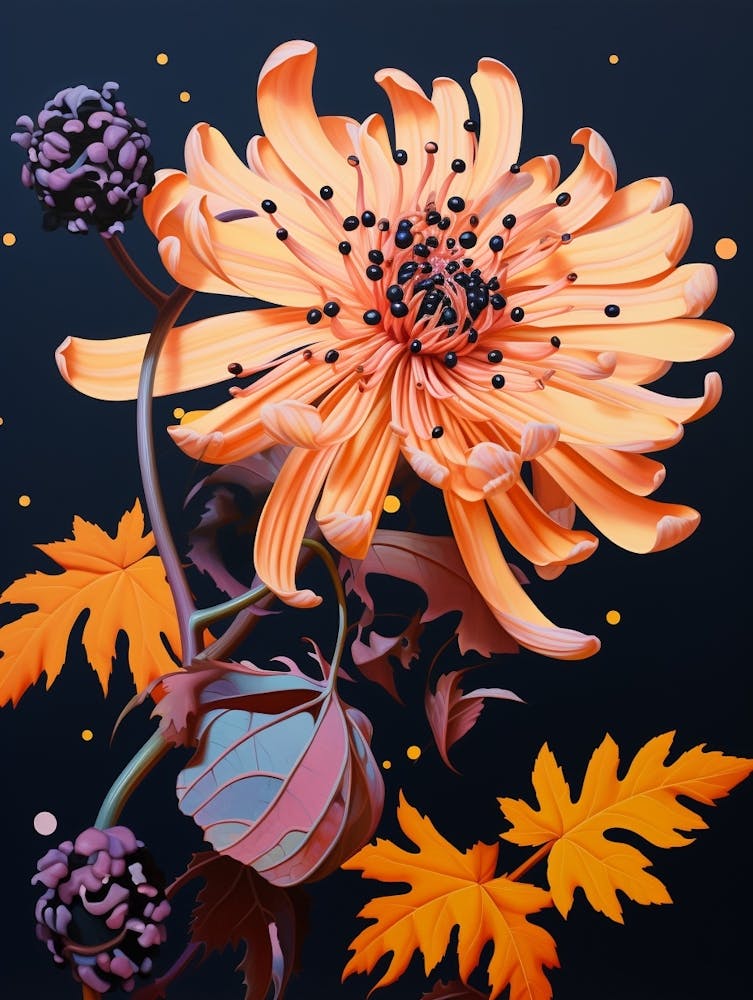 Surreal Florals Asters 2 Flower Painting