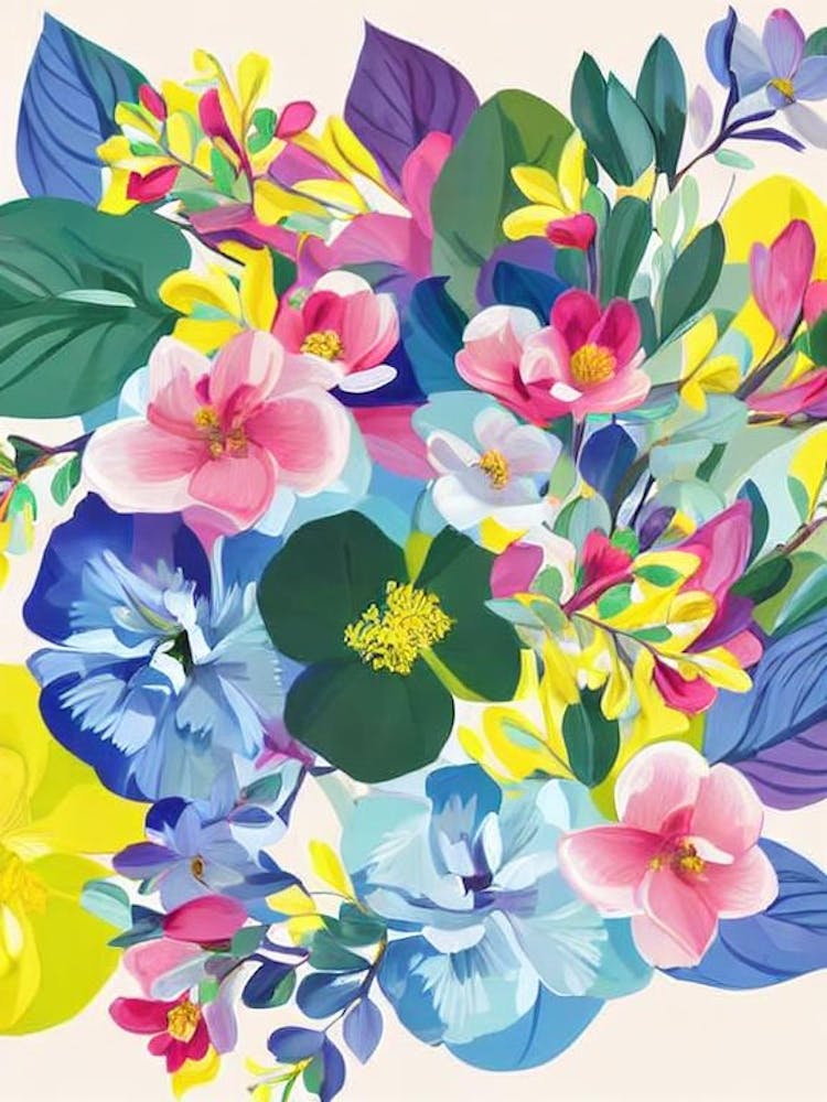 Magnolia Modern Colourful Flower