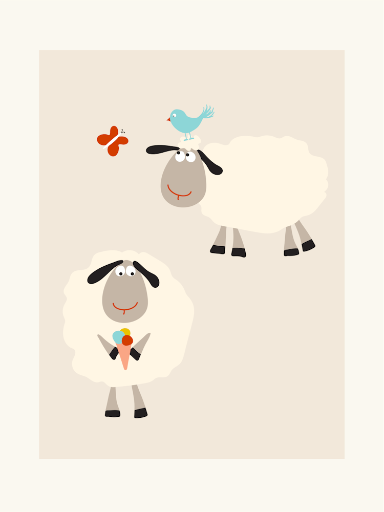 Sheep Ice-cream Butterfly Bird