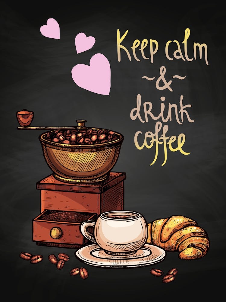 Keep Calm And Drink Coffee — coffee print, kitchen art, kitchen wall decor