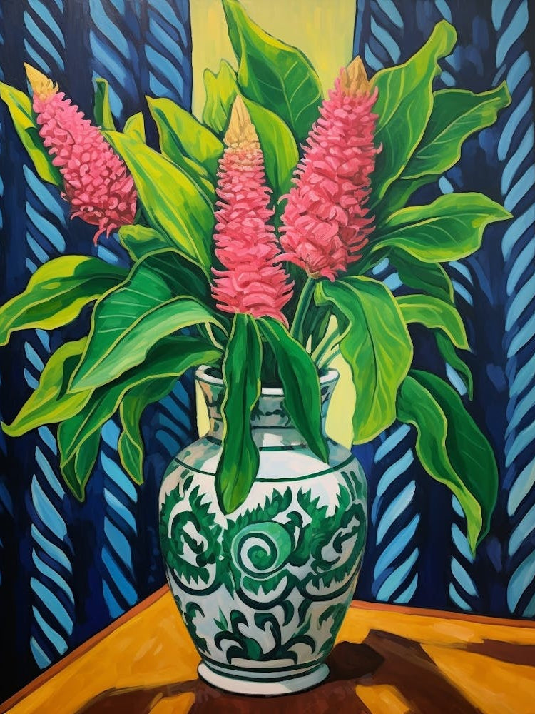 Flowers In A Vase Still Life Painting Celosia 3