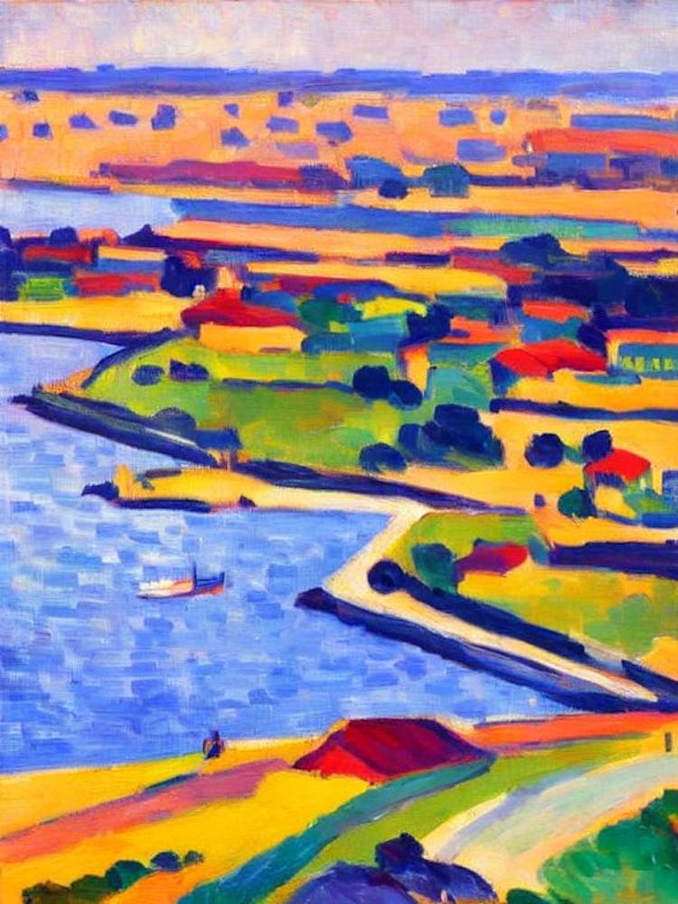 Port Of Long Beach United States Brushwork Painting 1 harbour