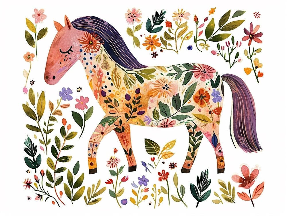 Little Floral Horse 1