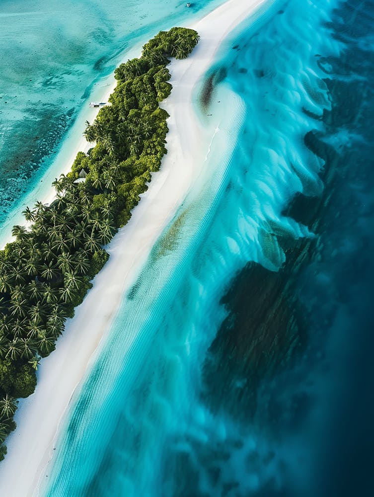 Vue Aérienne D'une Île Aux Maldives 1