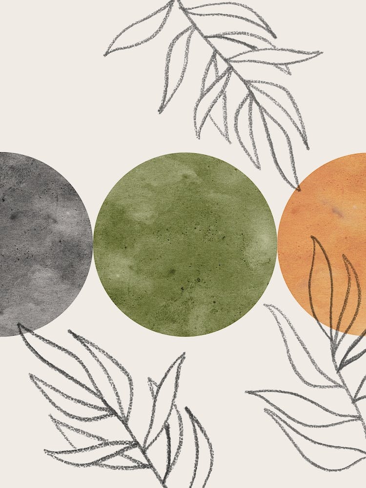 Watercolor shapes and Leaves