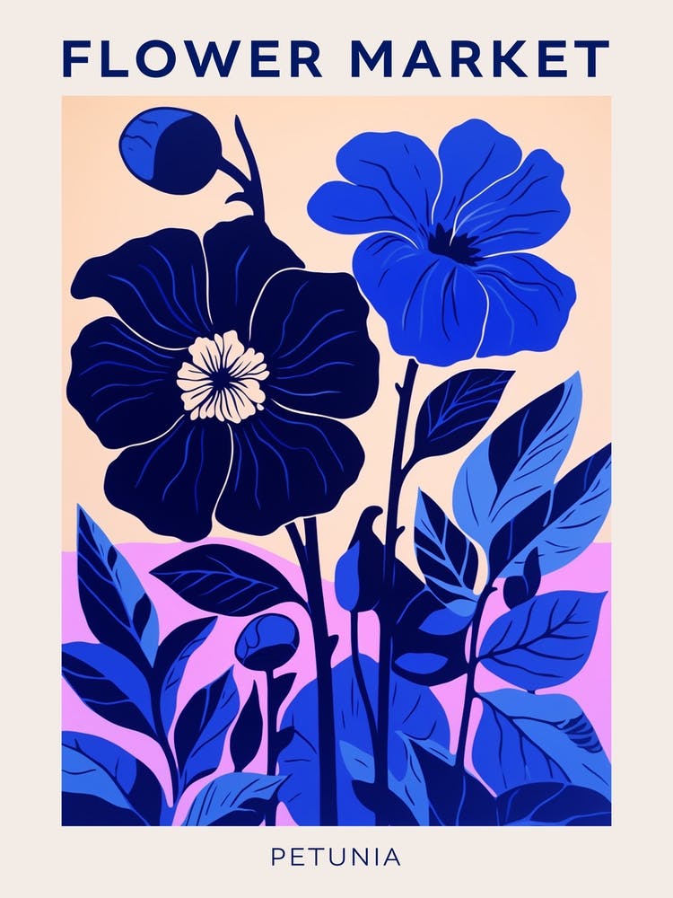 Blumenmarkt Poster Blaue Petunie 1