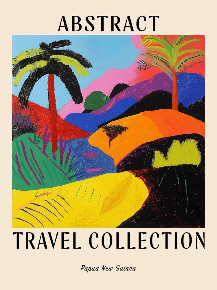 Abstract Travel Collection Poster Papua New Guinea 1