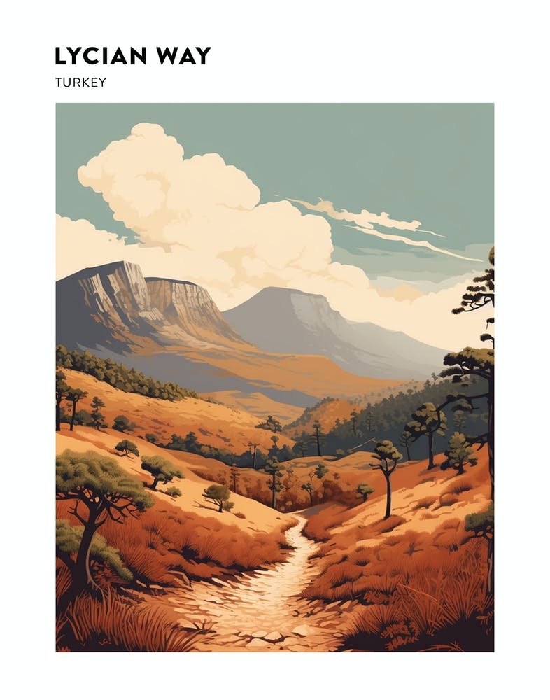 Lycian Way Turkey 4 Hiking Trail Landscape Poster