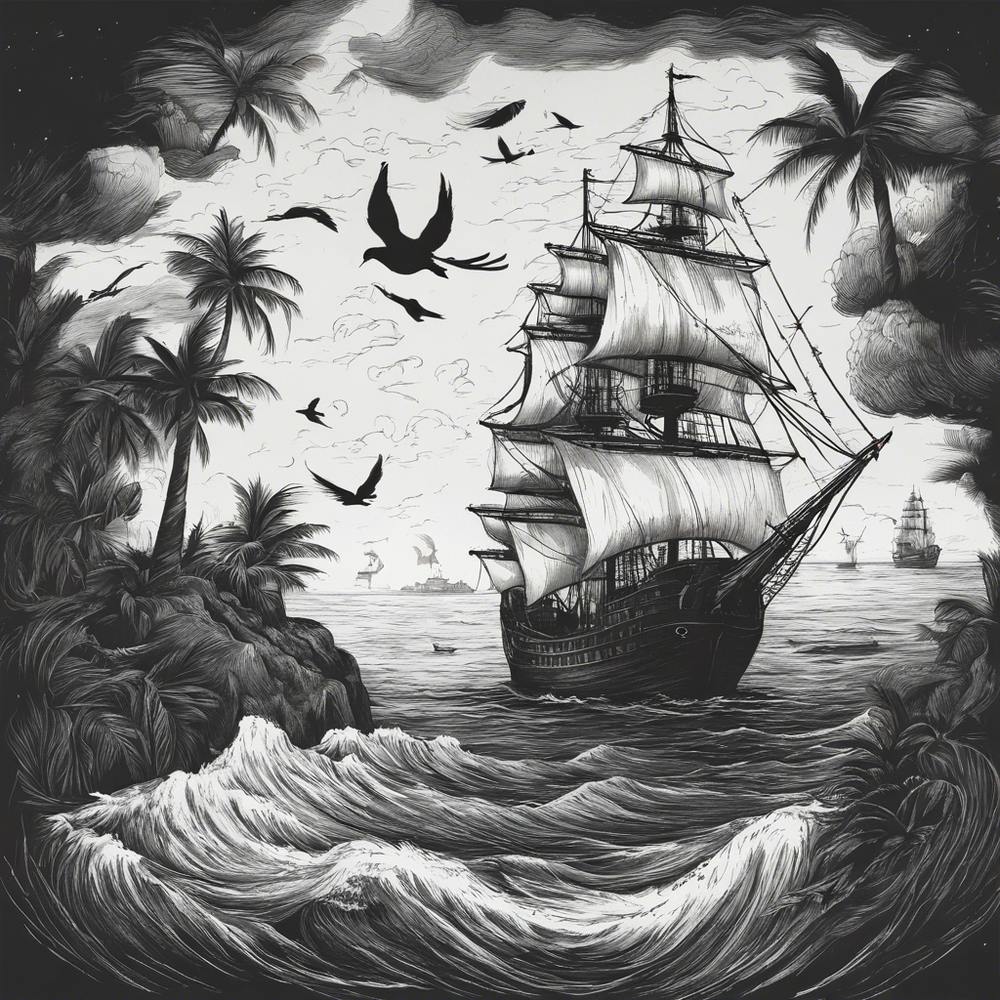 Pirate Ship In The Ocean