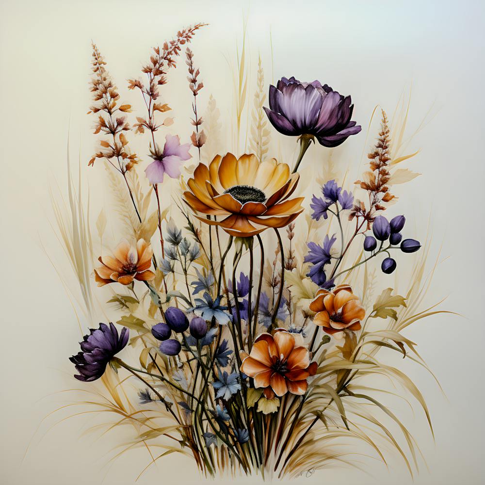 Elegant Wildflower Bouquet – Vibrant Botanical