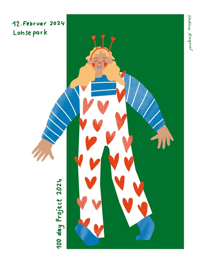 People Woman Heart Carnival Print