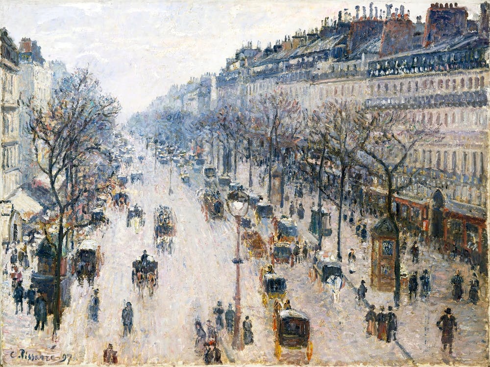 The Boulevard Montmartre On A Winter Morning (1897), Camille Pissarro