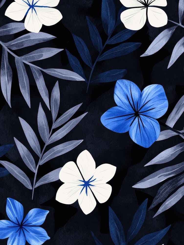 Blue And White Flowers 4
