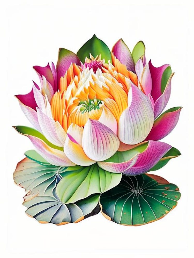 Amur Lotus Decoupage 1