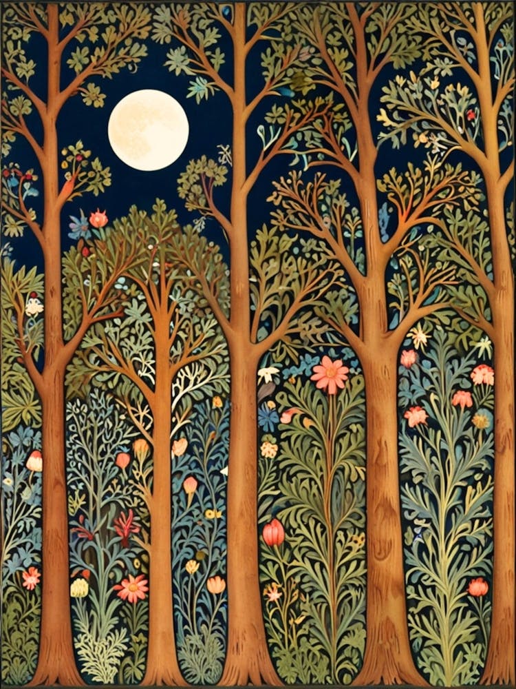 William Morris Moonlight In The Woods 155
