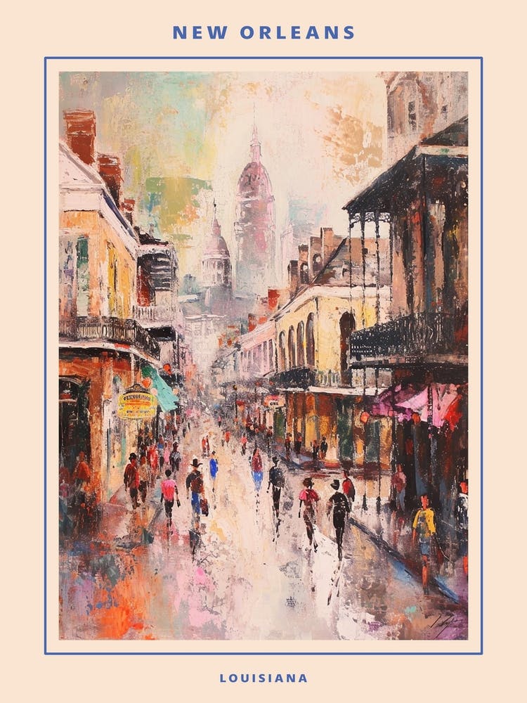 Brushstroke New Orleans Kitsch Painting Poster
