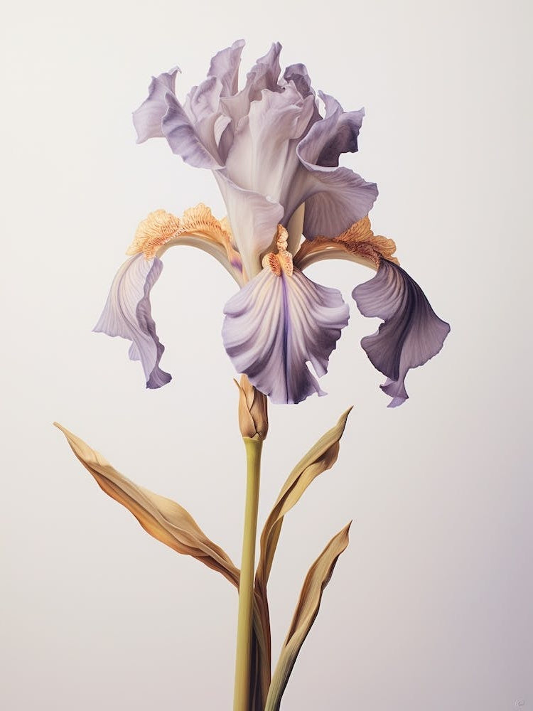 Pressed Wildflower Botanical Art Iris 3