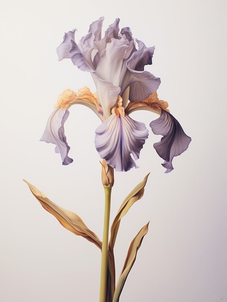 Art botanique de fleur sauvage pressée - Iris 3