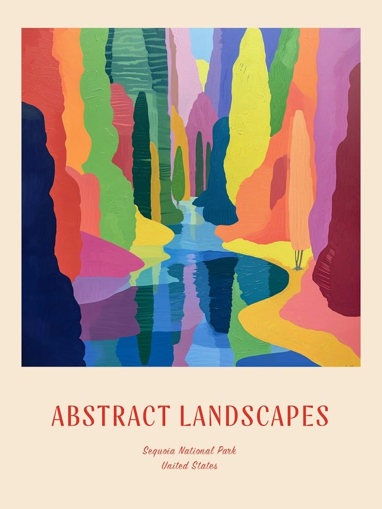 Colourful Abstract Sequoia National Park Usa 3 Poster