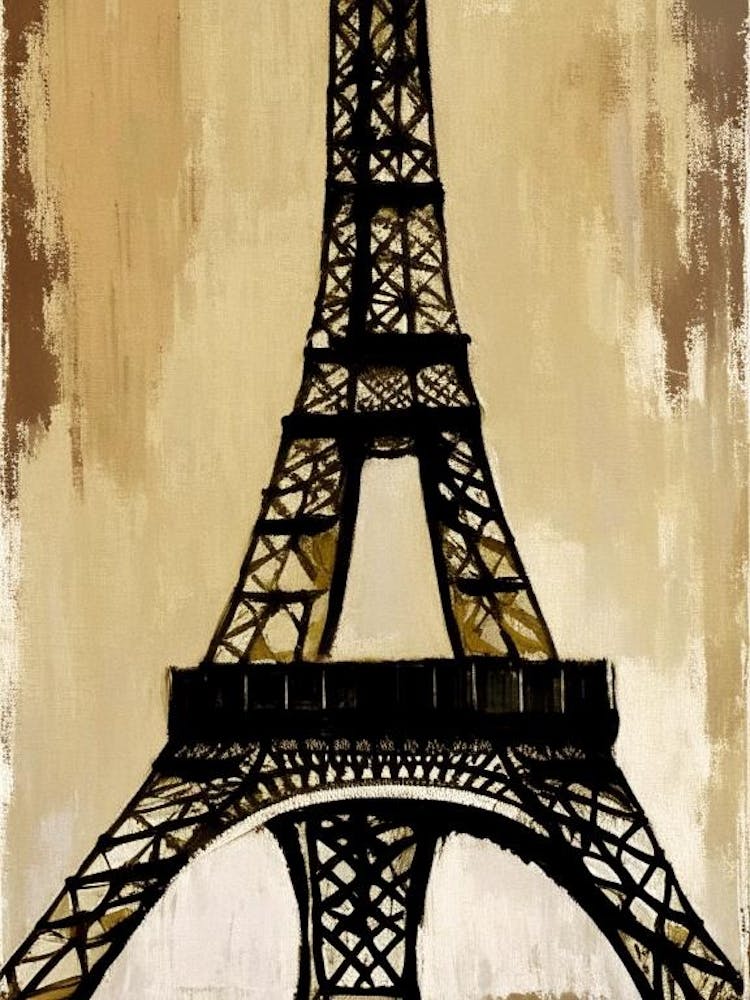 Eiffel Tower Symbol Abstract Painting