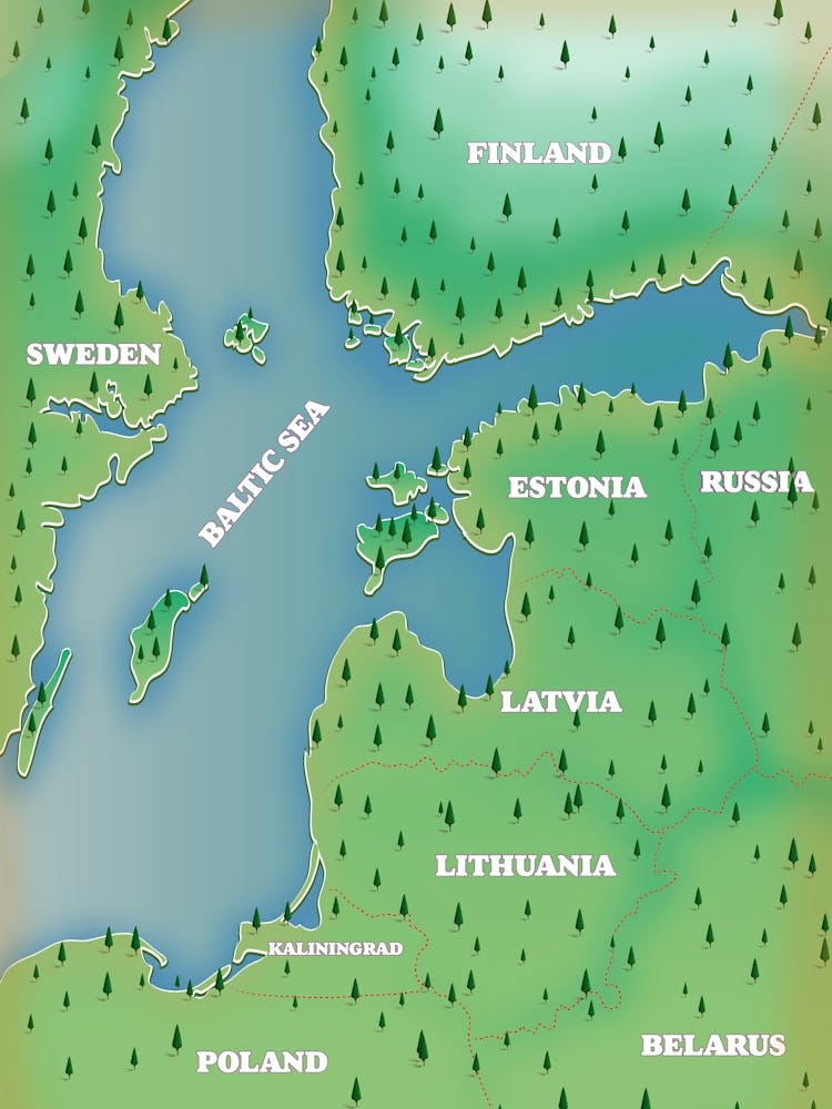 Baltic Sea travel map