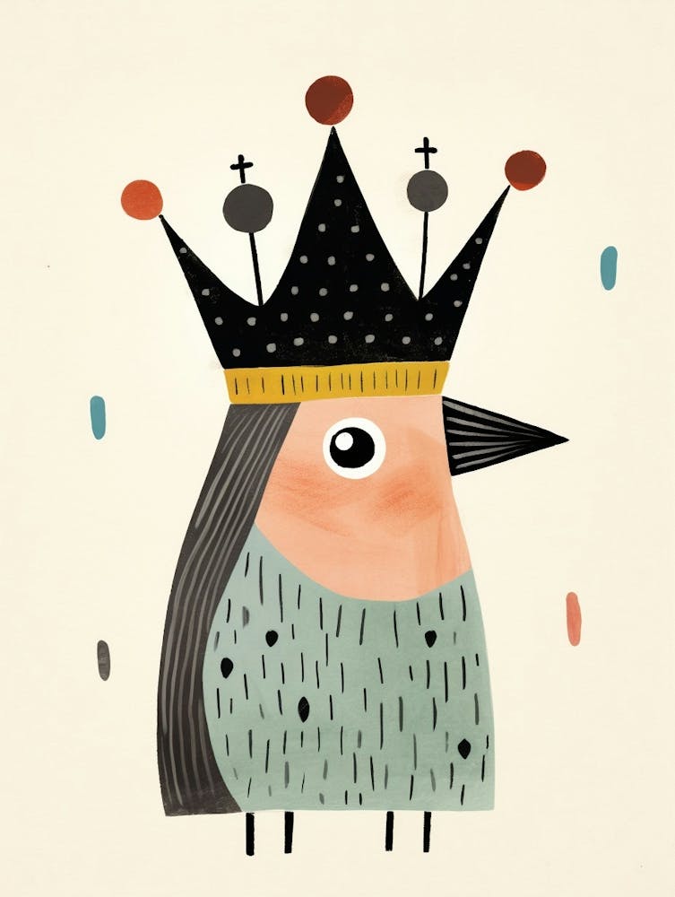 Little Raven 3 Wearing A Crown