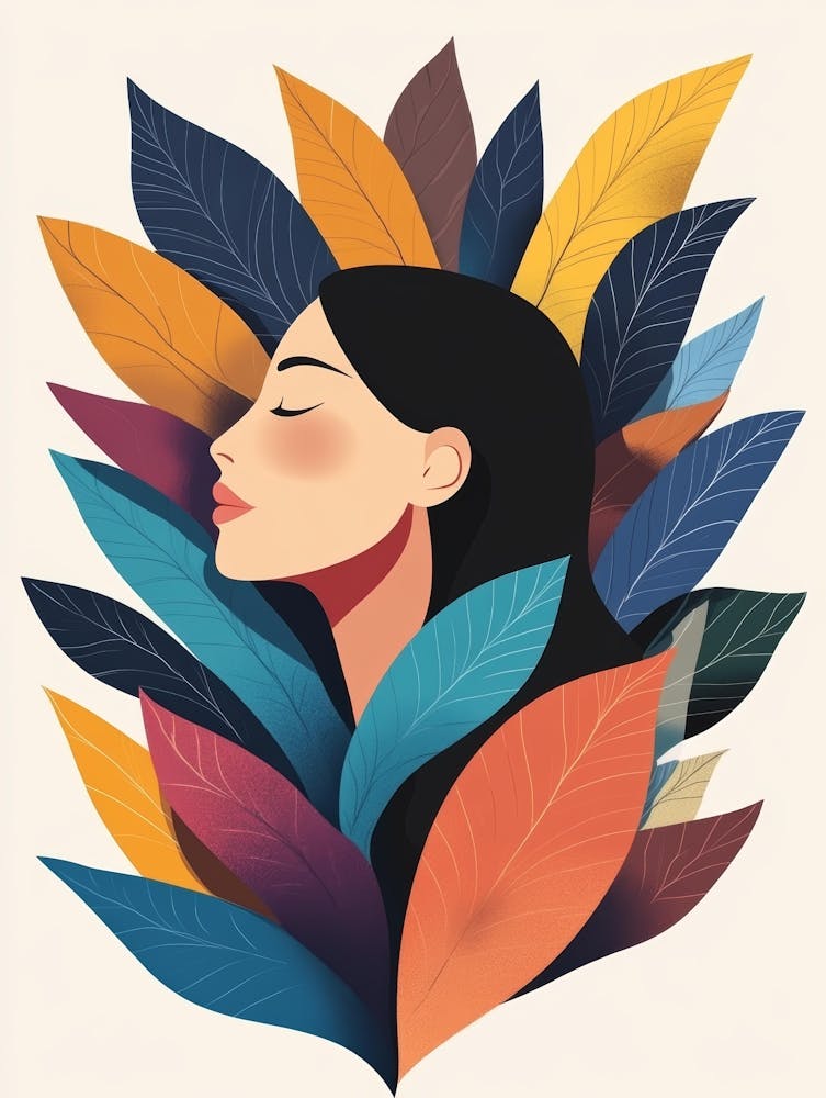 Woman With Leaves 12