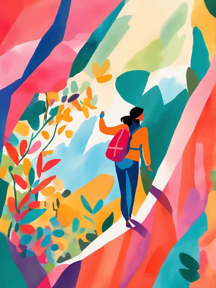 Woman on the mountain