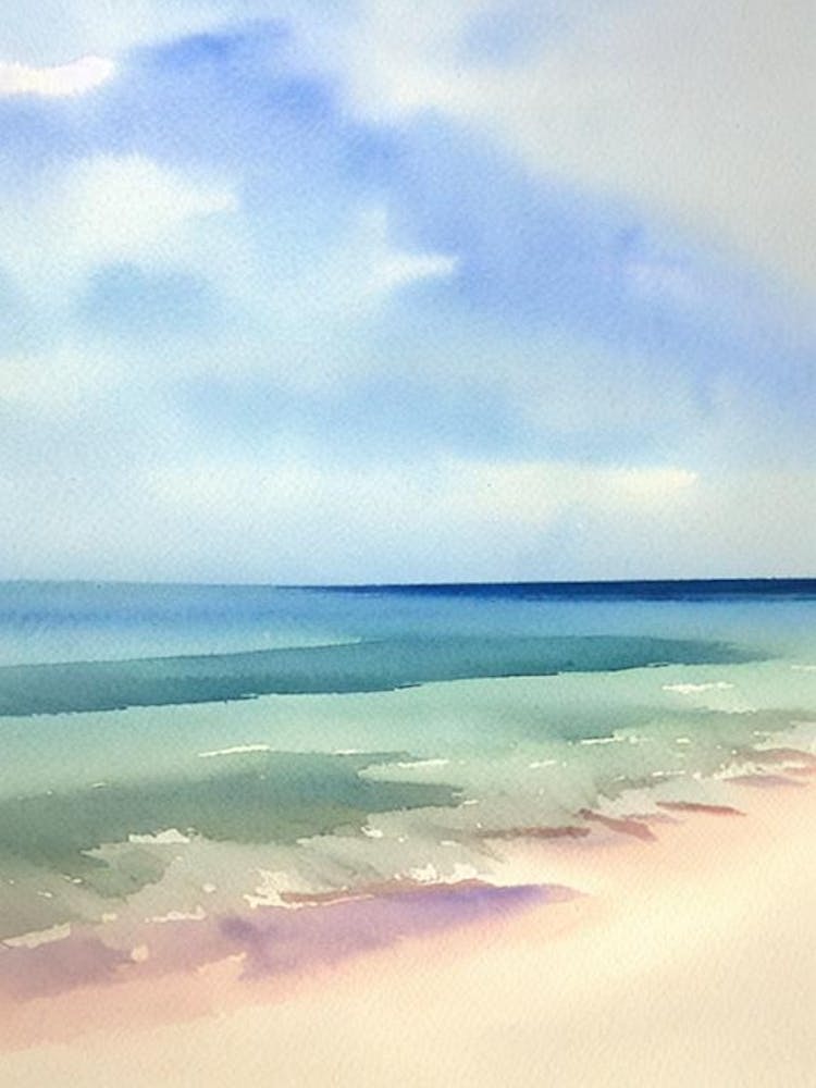 Englishman'S Bay, Tobago Watercolour
