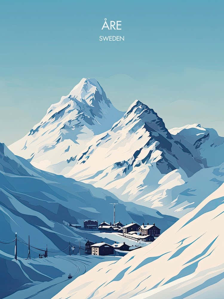 Poster Of Are   Sweden, Ski Resort Illustration 0