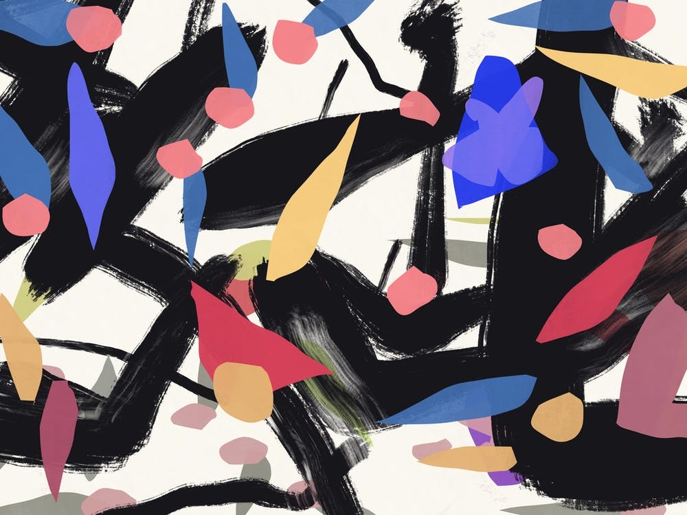 Abstract Painting leaves