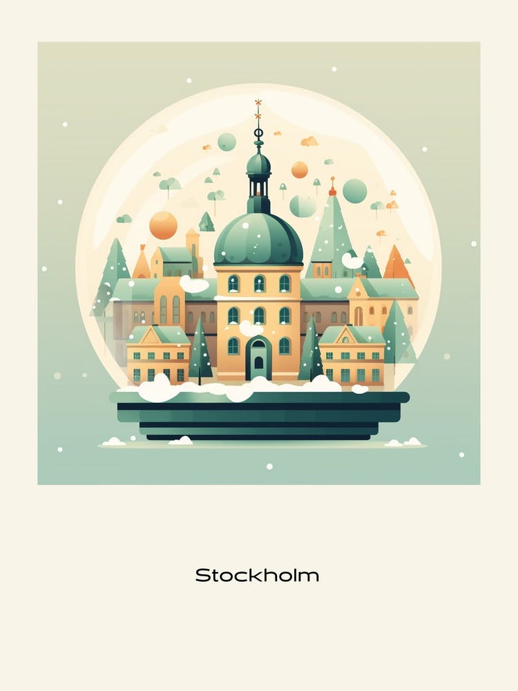 Stockholm Sweden Snowglobe Poster