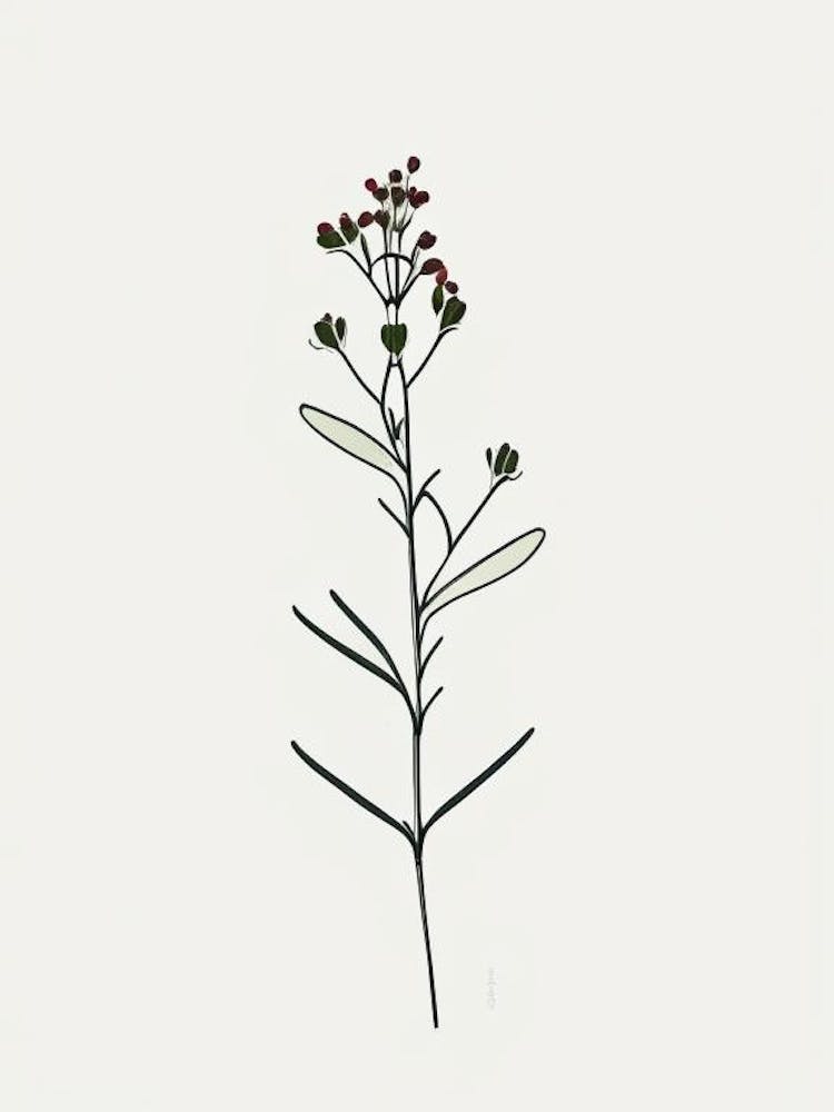 Xanthoceras Sorbifolium Floral Minimal Line Drawing 1 Flower