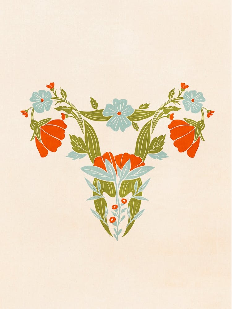 Vintage Womens Rights Floral Uterus