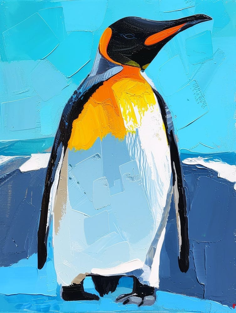 King Penguin Signy Island Colour Block Painting 2