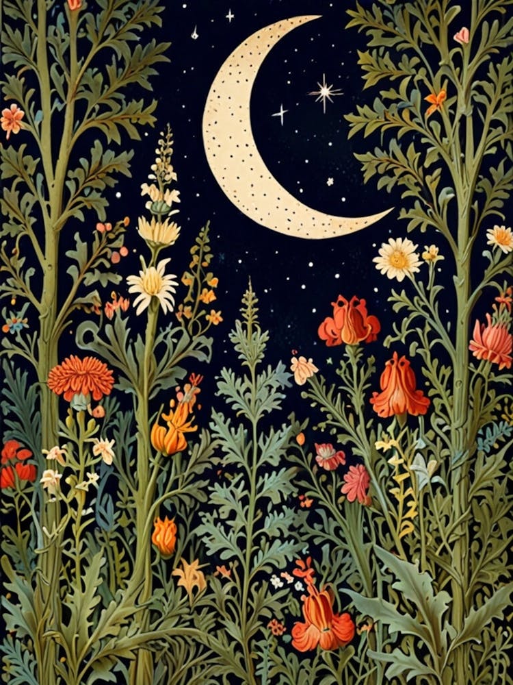 William Morris Moon And Flowers 46