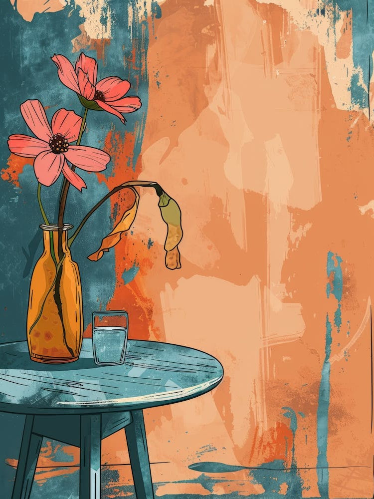 Abstract Background With Flowers