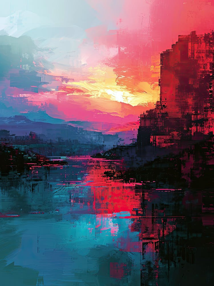 Sunset Over The Water | Pixel Art Series