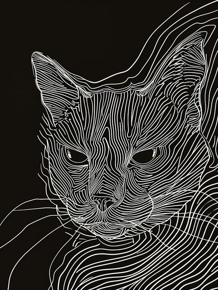 Cheetoh Cat Minimalist Illustration 2